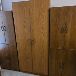 cabinets, shelves, Chifforobe and printer
